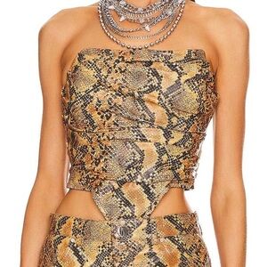 REVOLVE - NBD Brown and Tan Snake Print Top
